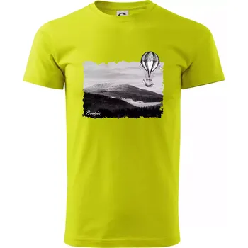 Pánské tričko Retro Boubín - Klasické pánské triko vyšší gramáže - L ( Limetková )