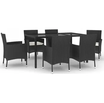 Zahradní nábytek z umělého ratanu VidaXL, černý, 1 díl