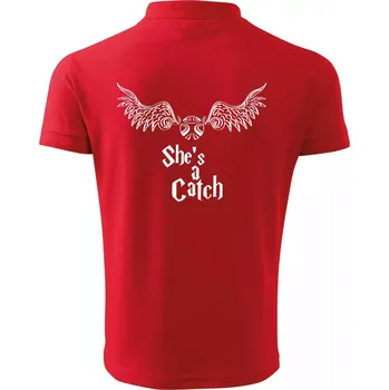 Pánská košile Shes a catch - Polokošile pánská Pique Polo 203 - M ( Červená )
