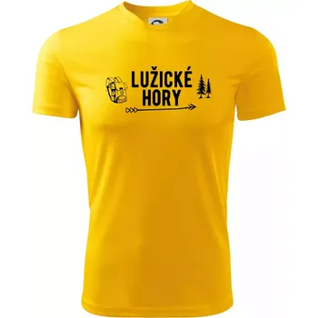 Lužické hory nápis - Dětské triko sportovní (dresovina) - 146 cm/10 let ( Žlutá )