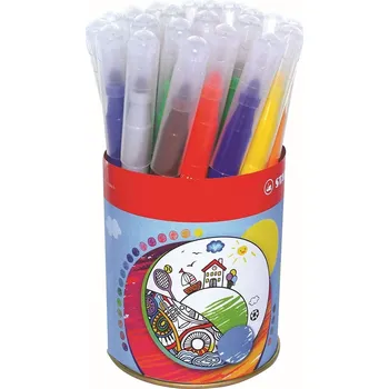 Fixy STABILO power max - 24 ks plechová dóza - 12 různých barev