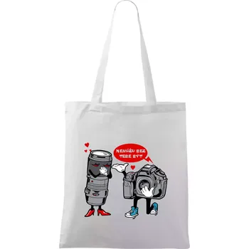 Nemůžu bez tebe být foto - Taška bavlněná - 42 x 38 cm ( Bílá )