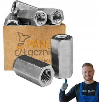 Matice Matice M20 Dlouhá 60mm Šestihranná Pozink DIN6334 Česká výroba Pan Łącznik 1 ks