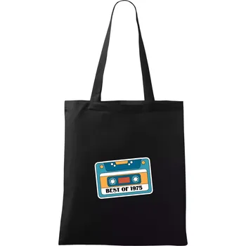 Nákupní taška Narozeniny kazeta Best of 1975 - Taška bavlněná - 42 x 38 cm ( Černá )
