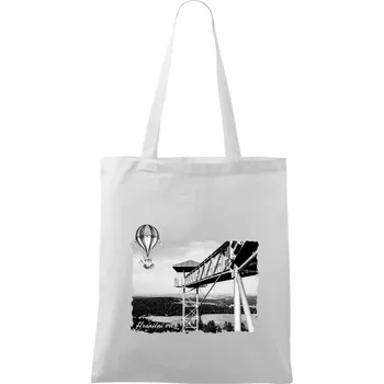 Nákupní taška Retro Hraniční vrch - Taška bavlněná - 42 x 38 cm ( Bílá )