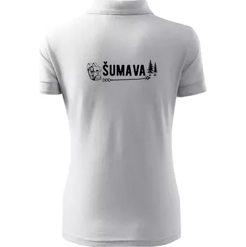Šumava nápis - Polokošile dámská Pique Polo - XS ( Bílá )