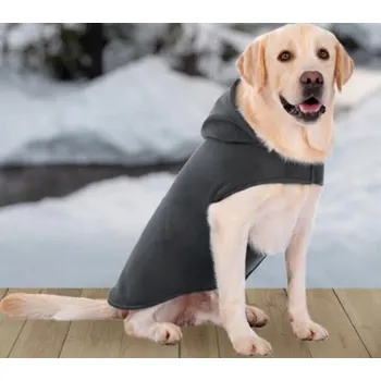 Obleček pro psa Sweterek Bluza Kamizelka Z Kapturem Dla Psa Velikost S Šedá
