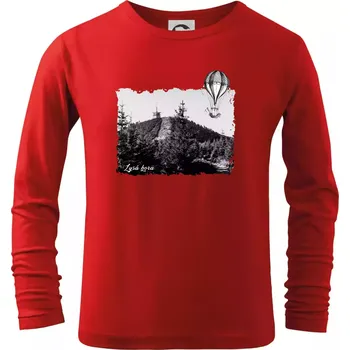 Chlapecké tričko Retro Lysá hora - Triko dětské Long Sleeve - 134 cm/8 let ( Červená )