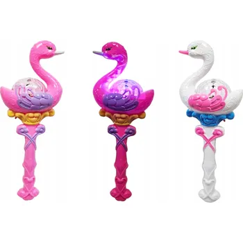 Karnevalový doplněk SVÍTÍCÍ HŮLKA LABUŤ 40CM BARVY ZVUK E2475 EMAJ