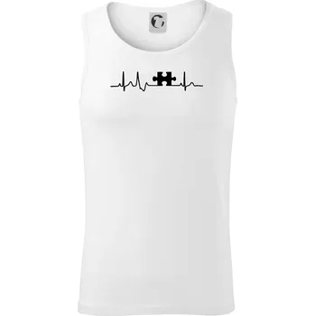 EKG puzzle párové - Tílko pánské Core - L ( Bílá )
