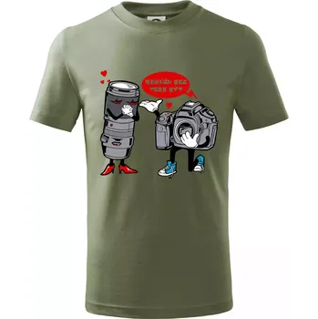 Nemůžu bez tebe být foto - Tričko dětské bavlněné - 134 cm/8 let ( Khaki )