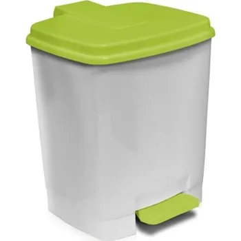 Odpadkový koš Koš odp.15l GOLIÁŠ 30x32x38cm-hruš.zel.+měs.šedá, pedálový