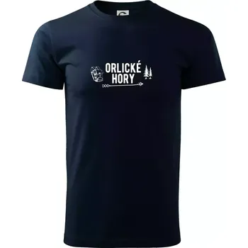 Pánské tričko Orlické hory nápis - Triko extra velké (5-8XL) - 7XL ( Námořní modrá (velmi tmavá - téměř černá) )