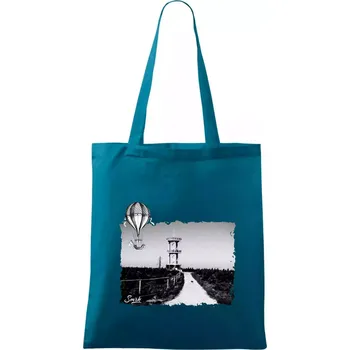 Retro Smrk - Taška bavlněná - 42 x 38 cm ( Petrolejová )