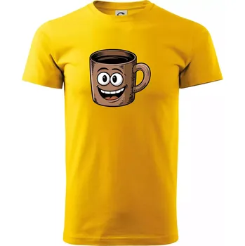 Parové triko - Hrnek a káva - Triko extra velké (5-8XL) - 6XL ( Žlutá )