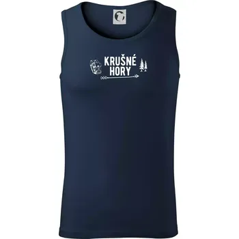 Krušné hory nápis - Tílko pánské Core - XL ( Námořní modrá (velmi tmavá - téměř černá) )