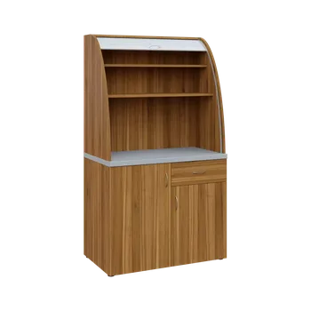 Lednice KUCH - ROUND 01 kuchyňka, (lednice) s roletou, 1800x1000x600 mm, ořech světlý