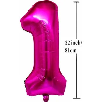 Balónek FÓLIOVÝ BALÓNEK ČÍSLICE 1 K 1. NAROZENINÁM, ZELENÝ, 81 CM (32 PALCŮ)