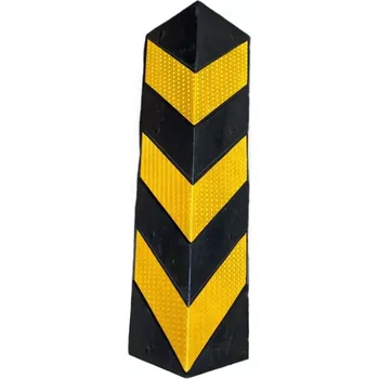 Obklad Černo-žlutá gumová reflexní ochrana rohů zdí a stěn (roh) - délka 60 cm, šířka 15 cm, tloušťka 5 cm