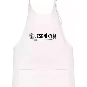 Kuchyňská zástěra Jeseníky nápis - Dětská zástěra na vaření - Univerzální velikost ( Bílá )