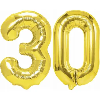Balónek Balónky číslo 30 zlaté, 100 cm