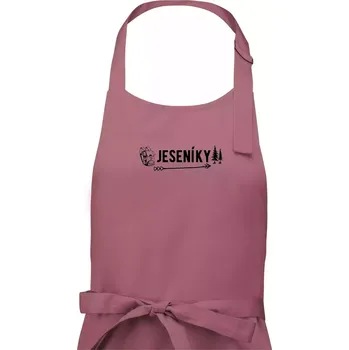 Kuchyňská zástěra Jeseníky nápis - Dámská zástěra na vaření - Univerzální velikost ( Starorůžová )