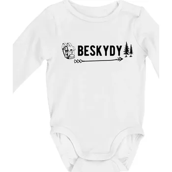 Dětská móda Beskydy nápis - Body kojenecké s dlouhým rukávem - Dlouhý r. do 3 měs ( Bílá )