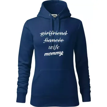 Dámská mikina Partnerské triko nastávající rodiče - Mikina dámská Cape s kapucí - L ( Půlnoční modrá )