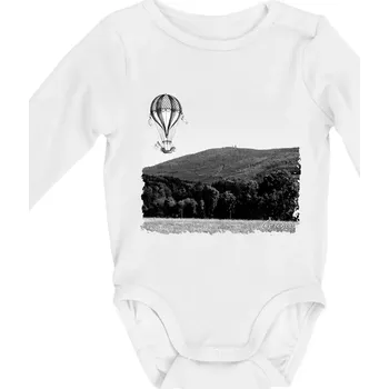 Kojenecký body Retro Čerchov - Body kojenecké s dlouhým rukávem - Dlouhý r. do 3 měs ( Bílá )