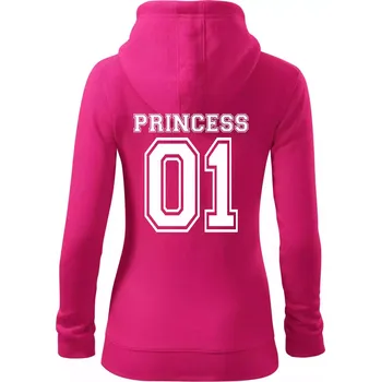 Dámská mikina Princess 01 - Dámská mikina trendy zipper s kapucí - L ( Purpurová )