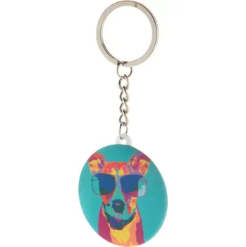 KeyBadge RPET Mini RPET placka přívěšek na klíče - bílá - AP716722