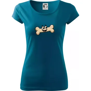 Dámské tričko Parové triko - Pes a kost - Dámské triko Pure - XS ( Petrolejová )