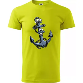 Parové triko - Loď a kotva - Klasické pánské triko vyšší gramáže - XL ( Limetková )