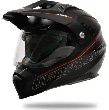 Helma na motorku UFO PLAST Přilba ARIES Enduro černá/červená M