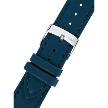 Řemínek na hodinky Kožený řemínek Morellato Edera 5804419.062 M, modrý, ekokůže - 20 mm