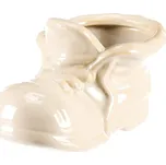 Obal na květináč keramická bota 22 x 12 x 12 cm krémová