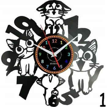 Hodiny Hodiny Kočka Kočky Zvíře Nástěnné hodiny Vinylová deska Moderní Dekorativní Na Zeď