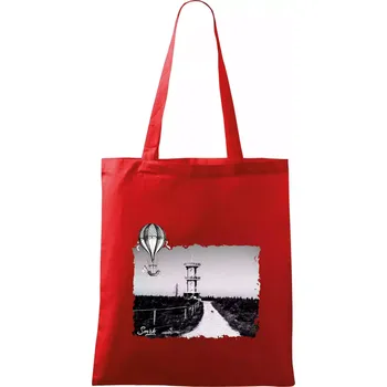 Nákupní taška Retro Smrk - Taška bavlněná - 42 x 38 cm ( Červená )