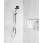 Sprchová hlavice s hadicí stříbrná kov 6 režimů vodního proudu moderní styl koupelna Beliani