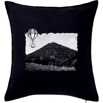 Polštář Retro Milešovka - Polštář 50x50 - 50x50 - Pouze potah ( Černá )