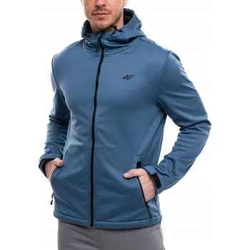 Pánská softshellová bunda Pánská bunda 4F softshell modrá s kapucí velikost M