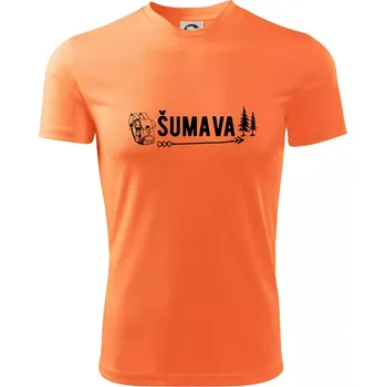Šumava nápis - Dětské triko sportovní (dresovina) - 158 cm/12 let ( Neon mandarine )