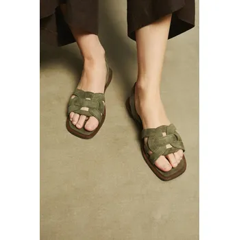 Dámské sandále Semišové sandály Medicine dámské, zelená barva RS25.OBD709 91X, EUR 36