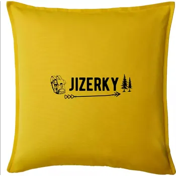 Polštář Jizerky nápis - Polštář 50x50 - 50x50 - Pouze potah ( Žlutá )