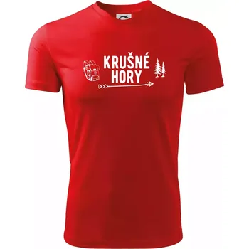 Chlapecké tričko Krušné hory nápis - Dětské triko sportovní (dresovina) - 146 cm/10 let ( Červená )