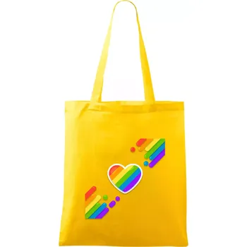 Srdce uhlopříčně - Taška bavlněná - 42 x 38 cm ( Žlutá )
