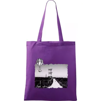 Nákupní taška Retro Smrk - Taška bavlněná - 42 x 38 cm ( Fialová )