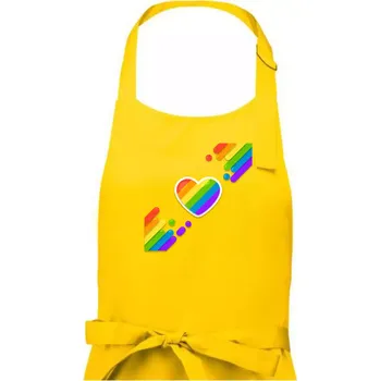 Kuchyňská zástěra Srdce uhlopříčně - Dámská zástěra na vaření - Univerzální velikost ( Žlutá )