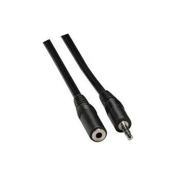 Audio kabel Kabel Jack (3,5mm) M- Jack (3,5mm) F, 1.5m, černá, Logo,rychlé dodání