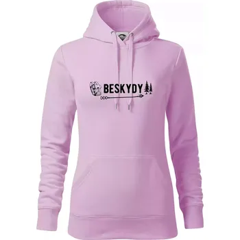 Dámská mikina Beskydy nápis - Mikina dámská Cape s kapucí - XS ( Orchid )